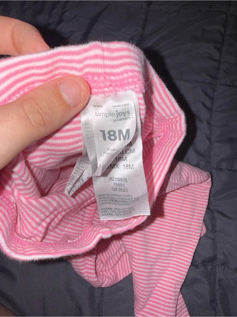 Carter's Pink Striped Long-Sleeve Footed One-Piece